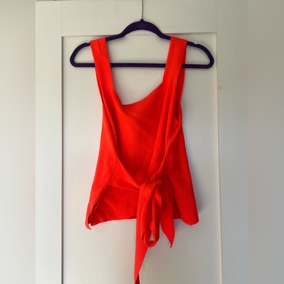 Anthropologie Tops - Anthropologie Bright Red Tie-Front Blouse